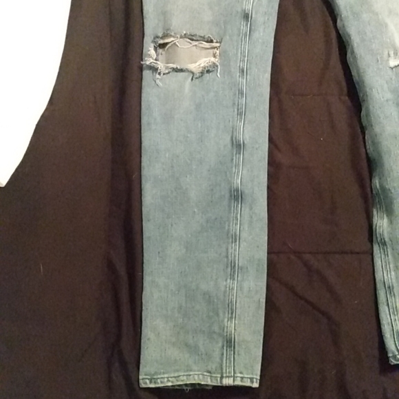 H&M men's distressed slim straight 360 flex denim jeans - Picture 6 of 7